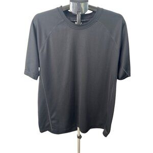 Lands End T shirt Mens XL Black Shortsleeve Tee Crew Neck Minimalist Casual